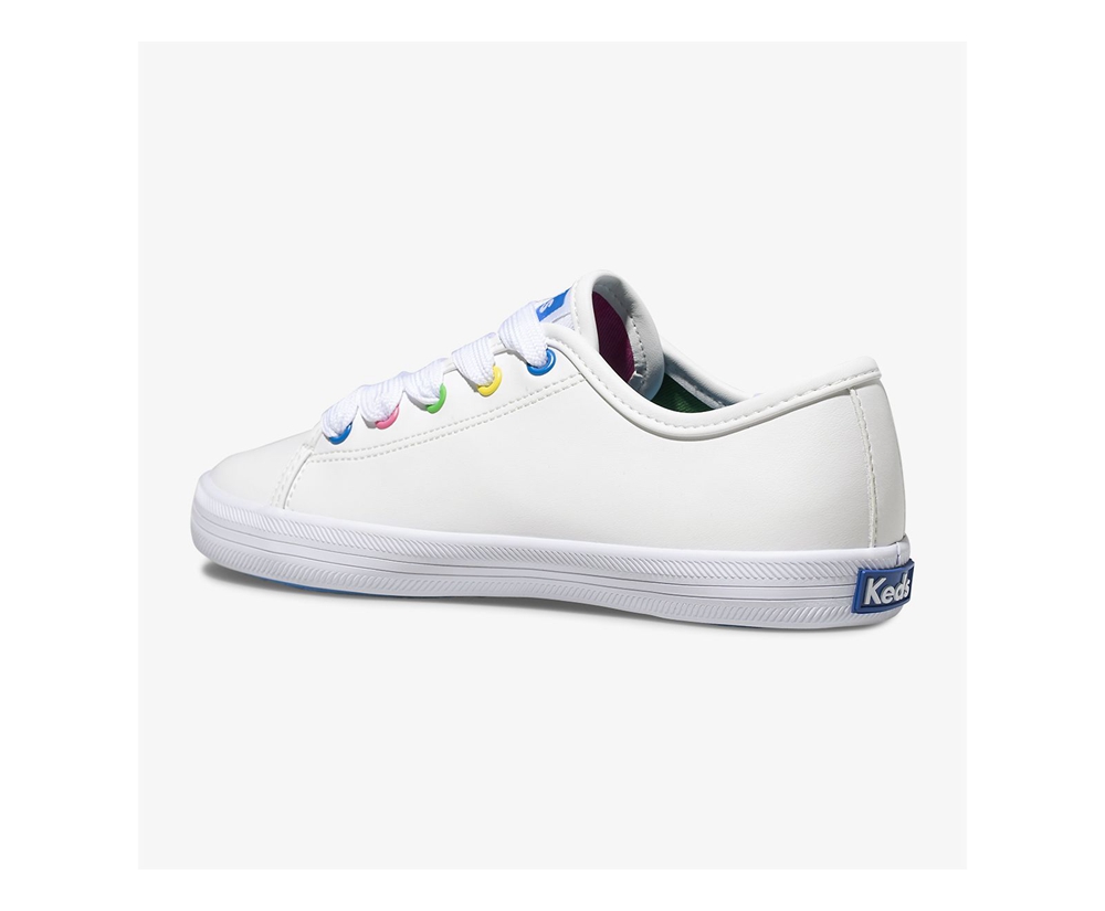 Keds Kids Sneakers White - Kickstart Multi-color Eyelets - 907QGCUDW